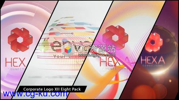 AE模板-8种企业标志发光线条旋转logo片头Corporate Logo XII Eight Pack的图片1