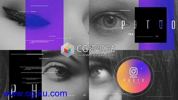 AE模板-动态INS社交媒体照片介绍logo开场Instagram Photo Logo的图片1