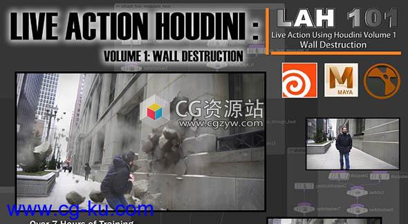 Houdini墙体破坏合成特效教程 SideFX – Live Action Houdini Volume 1: Wall Destruction的图片1