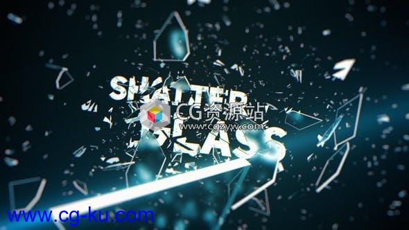 AE模板-玻璃破碎文字宣传片头包含音效 Shatter Glass Trailer的图片1