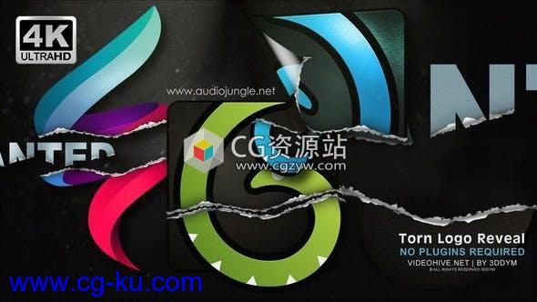 AE模板-撕裂破烂标志logo动画Torn Logo Reveal的图片1