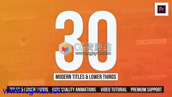 PR预设-30个现代标题排版字幕动画30 Modern Titles & Lower Thirds – Mogrt的图片1