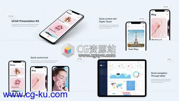 AE模板-iPhone 11手机APP UI/UX时尚宣传展示片头动画的图片1