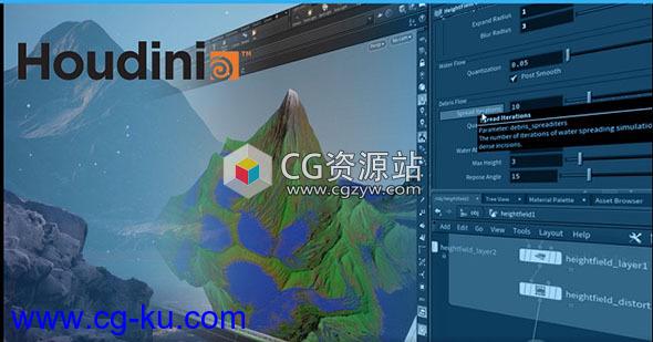 Houdini创建景观地形常用基本节点视频教程的图片1