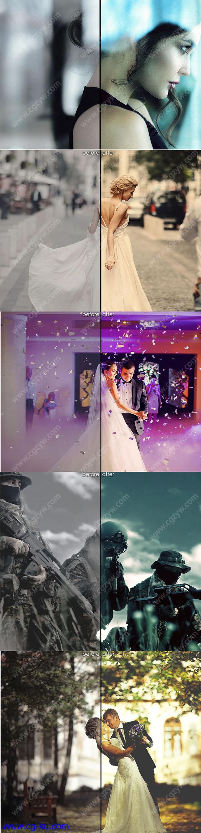 560个LUT婚礼黑白电影景观调色预设AE/PR/FCPX/PS/达芬奇等的图片2