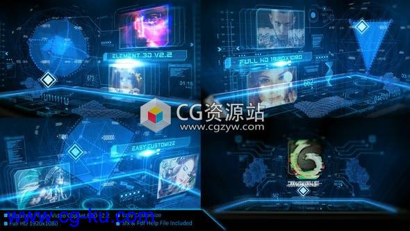 AE模板-E3D科技感数字信息全息故障宣传视频片头的图片1