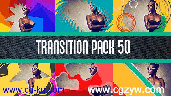 AE模板 50个扁平化MG转场效果VideoHive Transition Pack 50的图片1