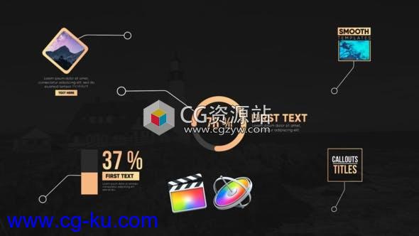 FCPX插件-10组独特标注工具包呼出指示线文字标题动画 + 使用教程的图片1