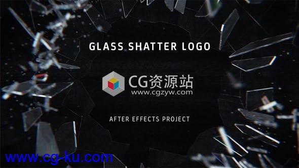 AE模板-玻璃破碎Logo动画 Glass Shatter Logo的图片1