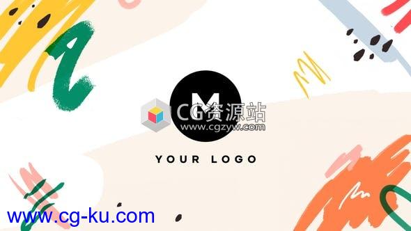 AE模板-手绘动态艺术笔触效果logo动画的图片1