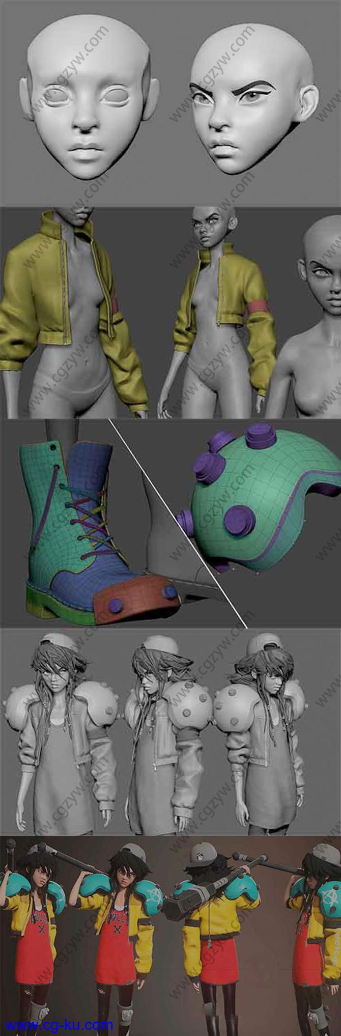 ZBrush女孩角色完整雕刻制作流程视频教程的图片1