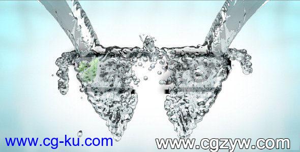 AE模板-水溅标志Logo文字展示 VideoHive Water Splash Logo Reveal的图片1