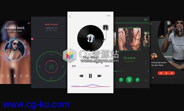 AE模板-抖音视频横竖屏音乐可视化播放器动画的图片1