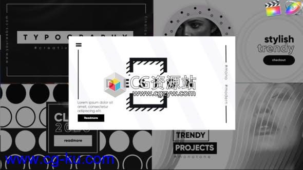 FCPX插件-单色时尚动感文字标题排版图形开场片头的图片1