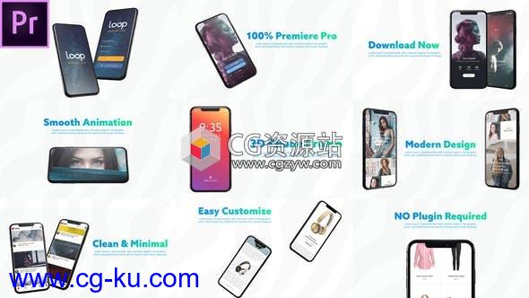 PR模板-3D智能手机演示iPhoneX手机APP宣传介绍片头的图片1