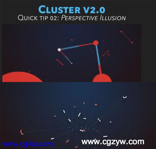 AE脚本-炫酷MG运动图形动画点线连接延迟拖尾 Cluster v2.03的图片1