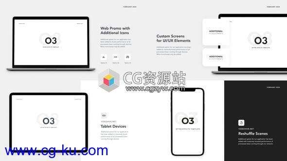 AE模板-电脑笔记本模型应用程序演示宣传 O3 – Website Promo的图片1