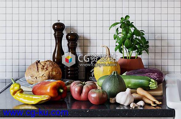 117种高质量水果蔬菜3D模型 MAX格式的图片2