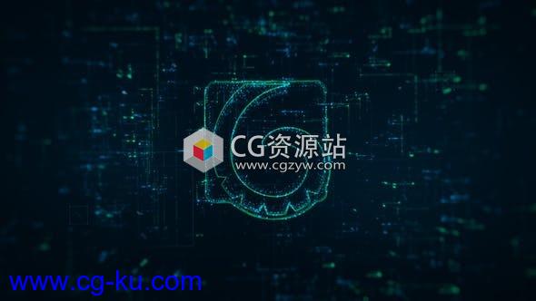 AE模板-科技感粒子网络技术描边Logo动画 Digital IT Logo的图片1