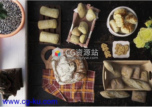 40个高质量面包甜点坚果3D扫描食物模型 Archmodels vol. 224的图片1