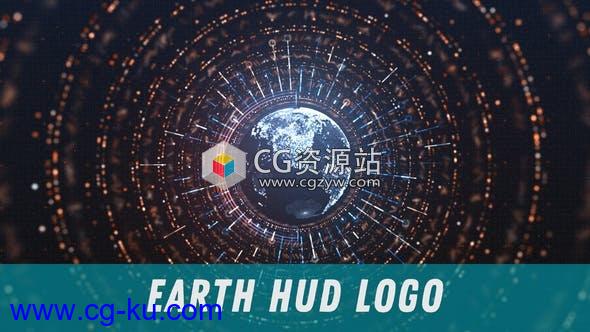 AE模板-科技感地球FUI球体粒子HUDLogo动画的图片1