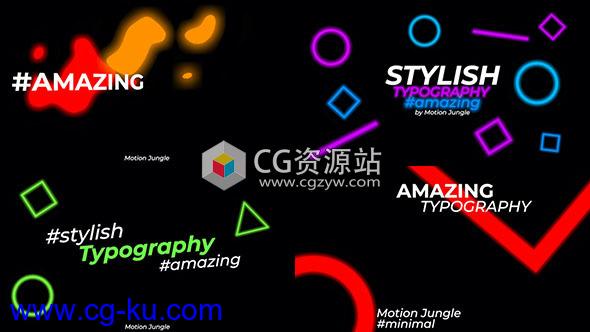 FCPX插件-6组霓虹灯文字标题动画 Typography的图片1