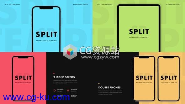 AE模板-手机样机拆分APP宣传片头 Split – App Promo的图片1