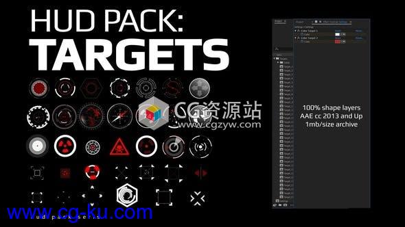 AE模板-科技感目标点动画 Hud Pack – Targets的图片1