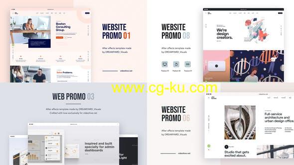 AE模板-简洁网站宣传展示动画 Rubik – Website Promo的图片1