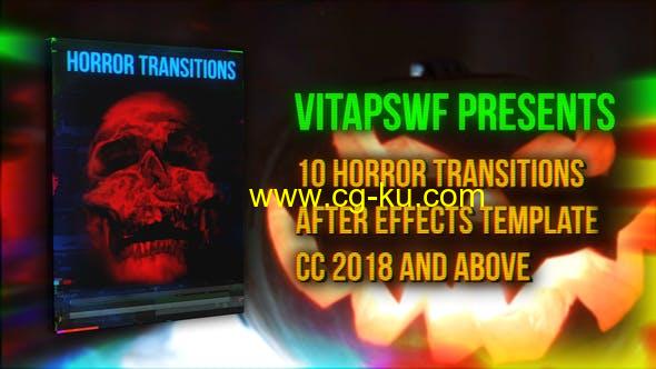 万圣节恐怖撕裂视频转场AE模板 Halloween Horror Transitions的图片1