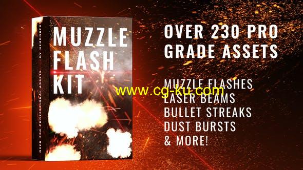 AE模板-230组闪光子弹轨迹弹道瞄准开枪激光特效 Real Muzzle Flash Kit的图片1