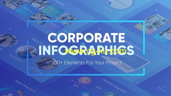 AE模板-200+信息图表元素企业数据图表展示包装动画 Corporate Infographics的图片1