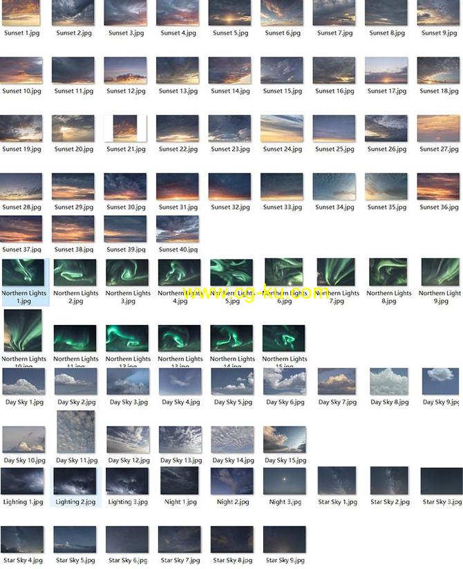 85种高品质白天夜晚落日极光天空图片素材的图片1