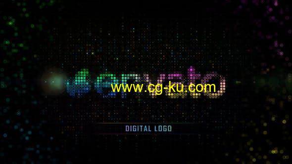 AE模板-彩色网格点状科技感Logo动画 Color Digital Grid Logo的图片1