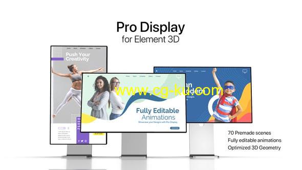 AE模板-E3D台式计算机展示片头动画 Pro Display for Element 3D的图片1