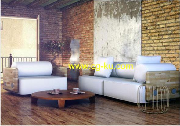 102种室内家具沙发3D模型 Archmodels vol. 92的图片1