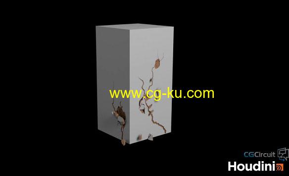 Houdini裂纹裂痕破碎特效教程 Houdini Crack Effect的图片1