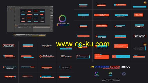 AE模板-40组文字标题排版字幕条动画 Create Lower Thirds的图片1
