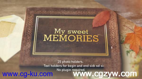 AE模板-复古相册回忆风格幻灯片屏幕切割相片展示 VideoHive Old Memories Album Gallery的图片1