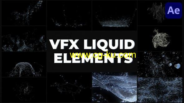 AE模板-12组液体水花飞溅特效元素动画 VFX Liquid Pack | After Effects的图片1