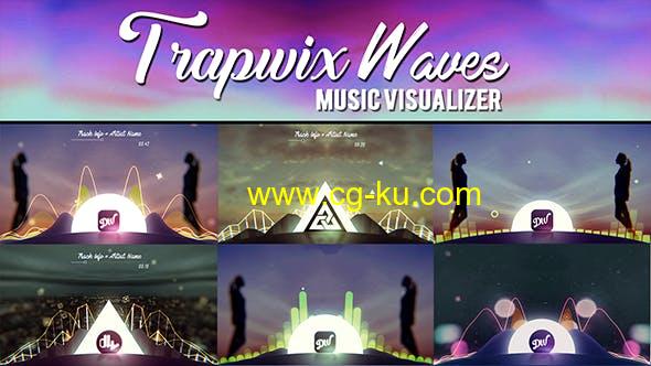 AE模板-粒子音乐波形可视化动画 TrapWix Waves Music Visualizer的图片1