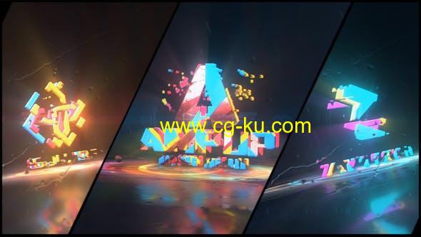 AE模板-多彩发光射线特效抽象logo动画 Colorful Abstract Logo Reveal的图片1