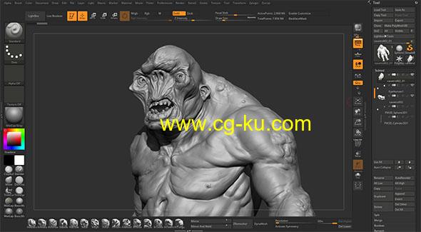 ZBrush生物制作笔刷预设工具包的图片1