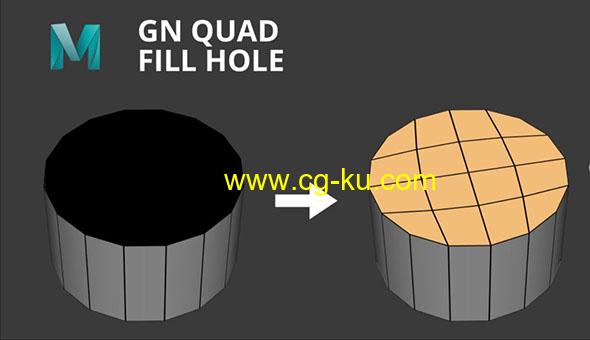 多边形封孔Maya插件 GN Quad Fill Hole v4.01的图片1