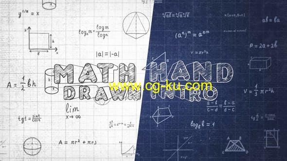 AE模板-数学手绘图简介几何公式图形元素动画 Math Hand Draw Intro的图片1