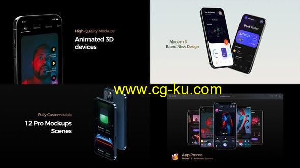 AE模板-三维iPhone 12手机APP宣传动画片头的图片1