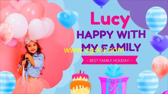 AE模板-童年多彩生日快乐介绍祝福片头 Happy Birthday Lucy的图片1