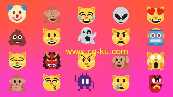 AE模板-卡通表情愤怒快乐元素图标动画 Animated Emoji Pack v4的图片1