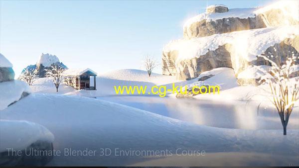 Blender制作三维场景森林沙漠雪景洞穴环境视频教程+英文字幕的图片1