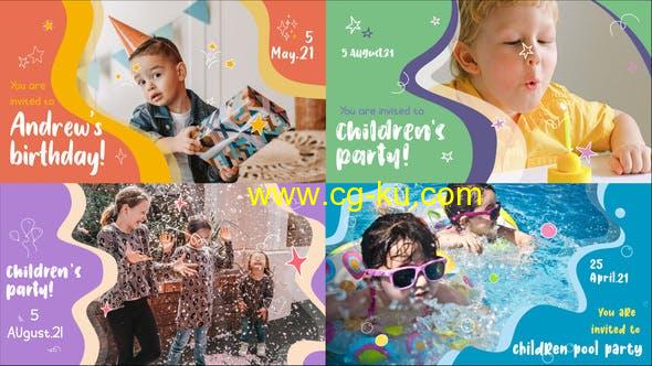 FCPX插件-多彩图形卡通有趣儿童幻灯片 Kids Party Slideshow的图片1